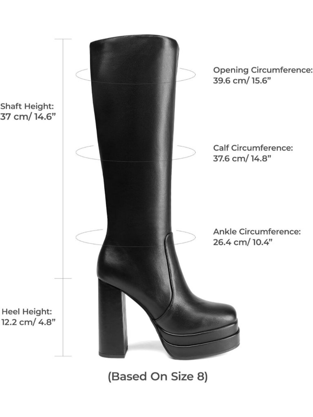 Women's Black Platform Tall Gogo Boots for Fall - Picture 3 of 6